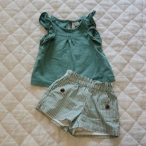 🏖Janie and Jack Ruffle and stripe outfit